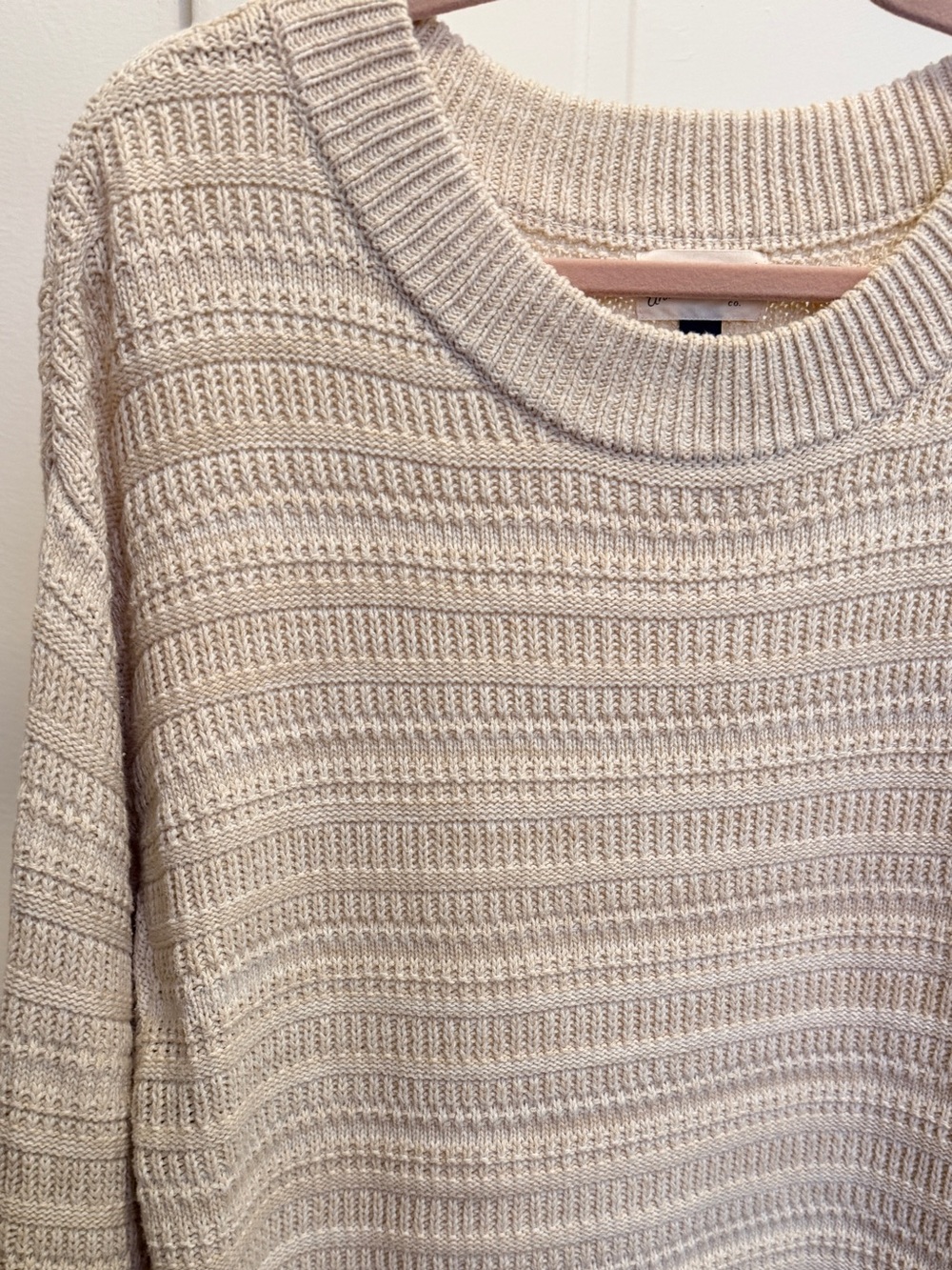 Universal Thread Cream Ribbed Crewneck Sweater - Picture 2 of 5